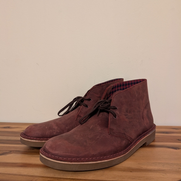 Clarks Aubergine Desert Boots Men\'s Burgundy Chukka 12 main image 6